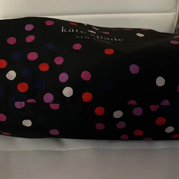 Kate Spade large tote black w/a multitude of colors such as white, purple, red - Picture 6 of 8